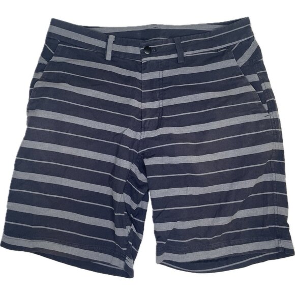 lululemon athletica Other - Lululemon Golf Shorts Mens 34 Blue Gray Striped Chino Casual Performance Stretch